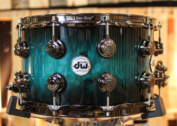 DW 8x14 Collector's Maple VLT Regal to Black Burst over Mapa Burl Snare Drum - SO#1337832