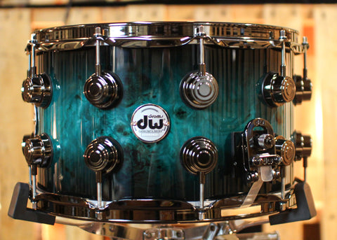 DW 8x14 Collector's Maple VLT Regal to Black Burst over Mapa Burl Snare Drum - SO#1337832