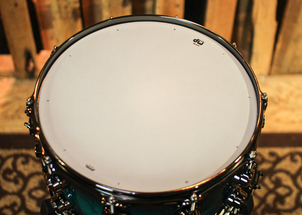 DW 8x14 Collector's Maple VLT Regal to Black Burst over Mapa Burl Snare Drum - SO#1337832