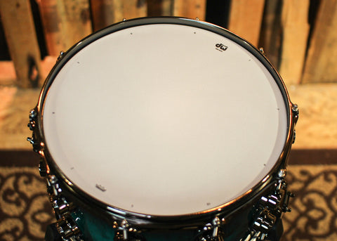 DW 8x14 Collector's Maple VLT Regal to Black Burst over Mapa Burl Snare Drum - SO#1337832