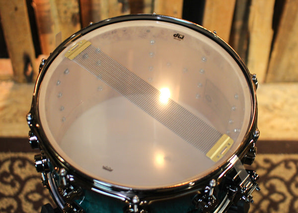 DW 8x14 Collector's Maple VLT Regal to Black Burst over Mapa Burl Snare Drum - SO#1337832