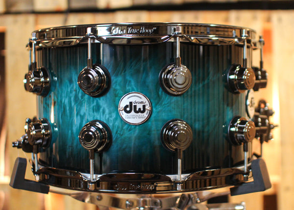 DW 8x14 Collector's Maple VLT Regal to Black Burst over Mapa Burl Snare Drum - SO#1337834