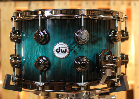 DW 8x14 Collector's Maple VLT Regal to Black Burst over Mapa Burl Snare Drum - SO#1337834