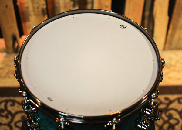 DW 8x14 Collector's Maple VLT Regal to Black Burst over Mapa Burl Snare Drum - SO#1337834