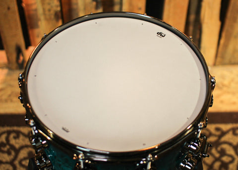DW 8x14 Collector's Maple VLT Regal to Black Burst over Mapa Burl Snare Drum - SO#1337834