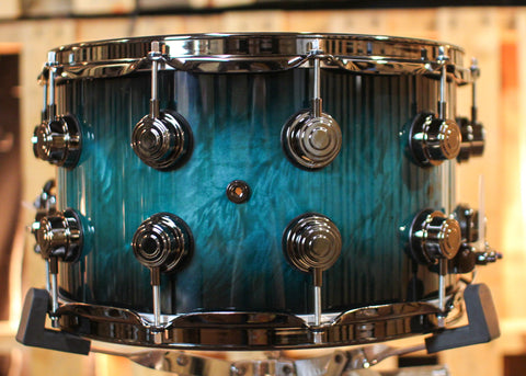 DW 8x14 Collector's Maple VLT Regal to Black Burst over Mapa Burl Snare Drum - SO#1337835