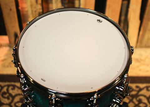 DW 8x14 Collector's Maple VLT Regal to Black Burst over Mapa Burl Snare Drum - SO#1337835