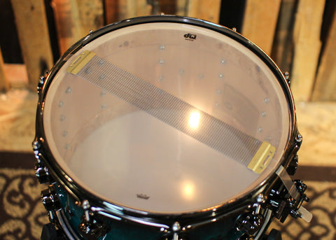 DW 8x14 Collector's Maple VLT Regal to Black Burst over Mapa Burl Snare Drum - SO#1337835