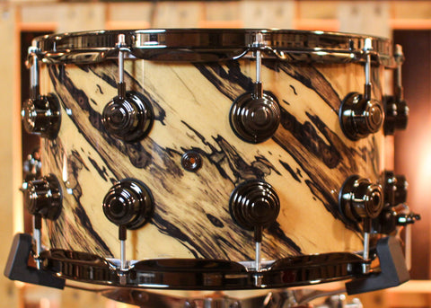 DW 8x14 Collector's Maple X-Shell Natural Lacquer over Twisted Royal Ebony Snare Drum - SO#1409996