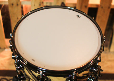 DW 8x14 Collector's Maple X-Shell Natural Lacquer over Twisted Royal Ebony Snare Drum - SO#1409996