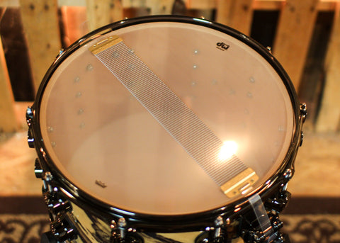 DW 8x14 Collector's Maple X-Shell Natural Lacquer over Twisted Royal Ebony Snare Drum - SO#1409996