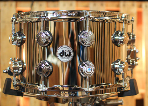 DW 8x14 Collector's Polished Nickel over Brass Snare Drum - DRVK0814SVC