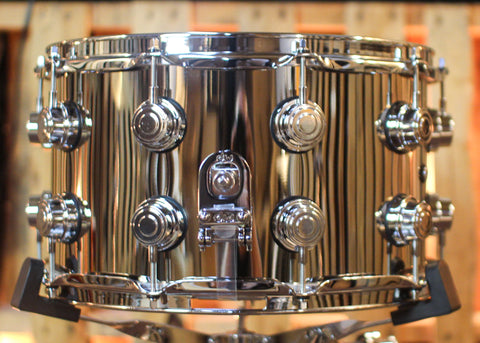 DW 8x14 Collector's Polished Nickel over Brass Snare Drum