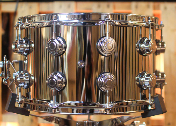 DW 8x14 Collector's Polished Nickel over Brass Snare Drum