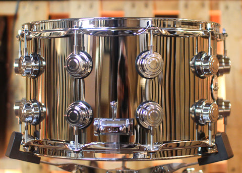 DW 8x14 Collector's Polished Nickel over Brass Snare Drum