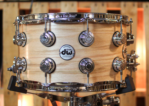 DW 8x14 Collector's Pure Oak HVLT Natural Satin Oil Snare Drum - SO#1433141