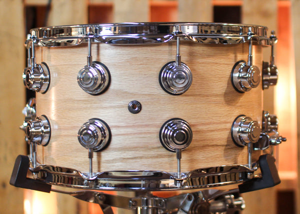 DW 8x14 Collector's Pure Oak HVLT Natural Satin Oil Snare Drum - SO#1433141