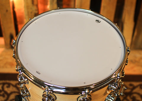 DW 8x14 Collector's Pure Oak HVLT Natural Satin Oil Snare Drum - SO#1433141
