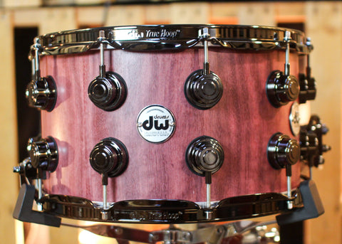 DW 8x14 Collector's Pure Purpleheart VLT Natural Satin Oil Snare Drum - SO#1398023