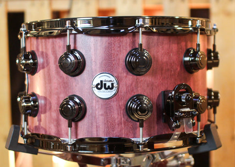 DW 8x14 Collector's Pure Purpleheart VLT Natural Satin Oil Snare Drum - SO#1398023