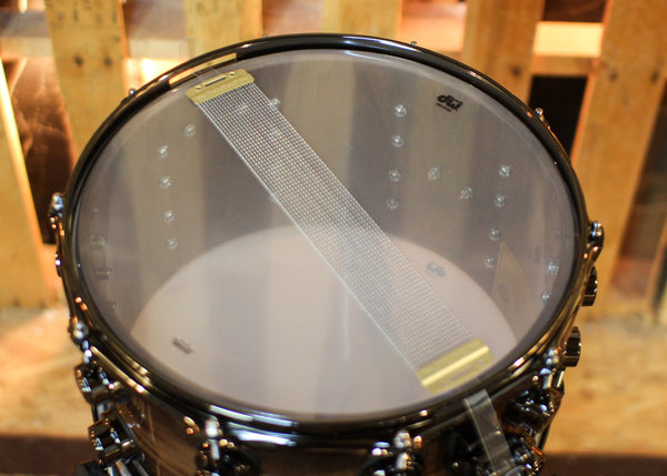 DW 8x14 Collector's Pure Walnut HVLT Natural to Candy Black Burst over Quilted Walnut Snare Drum - SO#1424836
