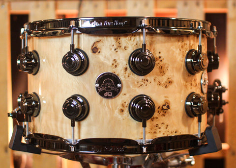 DW 8x14 Collector's Santa Monica Natural Lacquer over Mapa Burl Snare Drum - SO#1409997