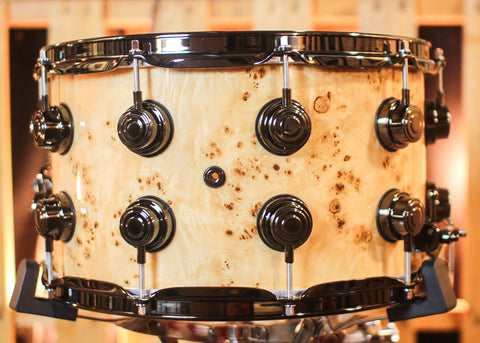 DW 8x14 Collector's Santa Monica Natural Lacquer over Mapa Burl Snare Drum - SO#1409997