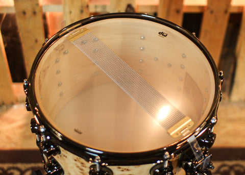 DW 8x14 Collector's Santa Monica Natural Lacquer over Mapa Burl Snare Drum - SO#1409997