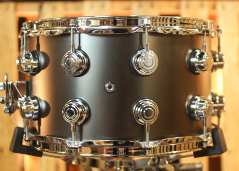 DW 8x14 Collector's Satin Black over Brass Snare Drum - DRVD0814SVCBK