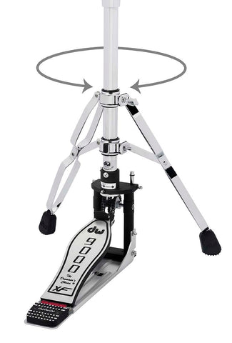 Used DW 9000 Series Double Braced 2-Leg Extended Footboard Hi Hat Stand - DWCP9500TBXF