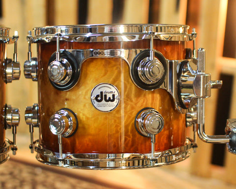 DW Collector's Maple 333 Almond Burst over Super Quilted Maple Drum Set - 22,10,12,16 - SO#1421335