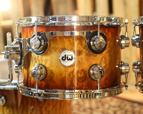 DW Collector's Maple 333 Almond Burst over Super Quilted Maple Drum Set - 22,10,12,16 - SO#1421335