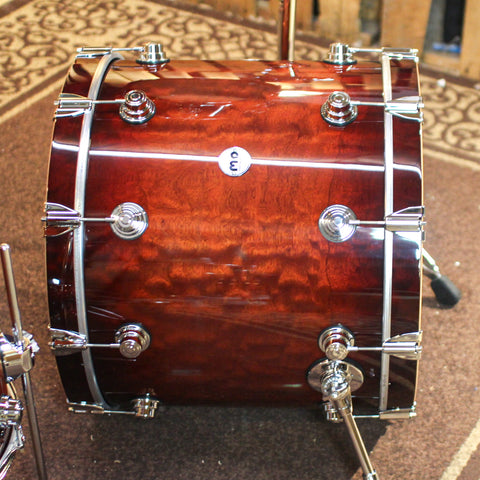 DW Collector's 333 Red Burst over Quilted Sapele Drum Set - 22,10,12,16 - SO#1354813