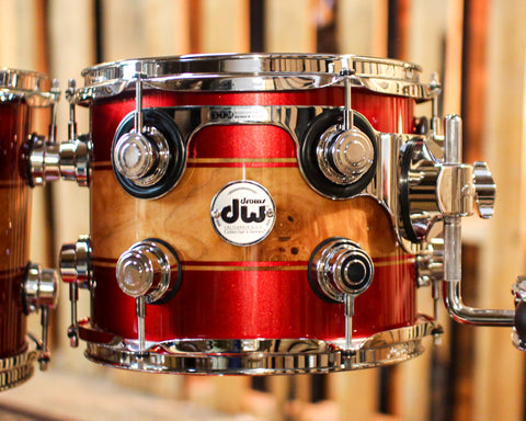DW Collector's 333 Cherry Metallic Graphics over Heartwood Quilted Maple Drum Set - 22,10,12,14,16 - SO#1383153