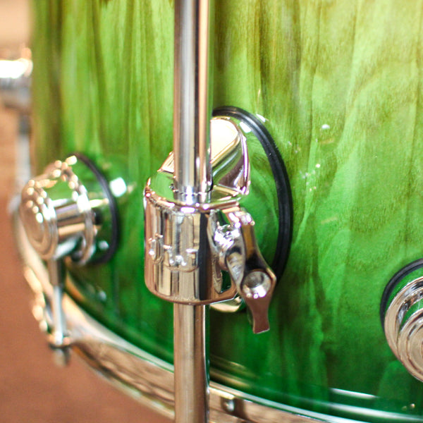 DW Collector's 333 Green Fade over Vertical Olive Ash Burl