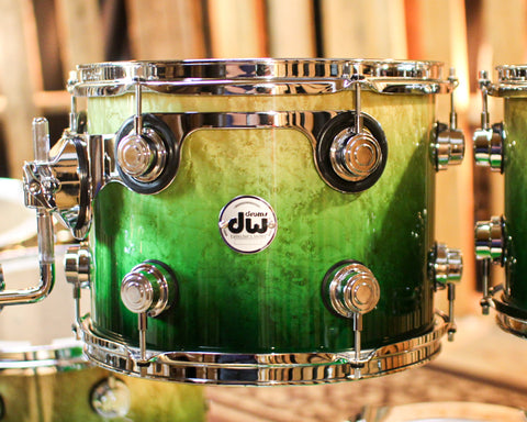 DW Collector's 333 Green Fade over Birdseye Maple Drum Set - 22,10,12,14,16 - SO#1382334