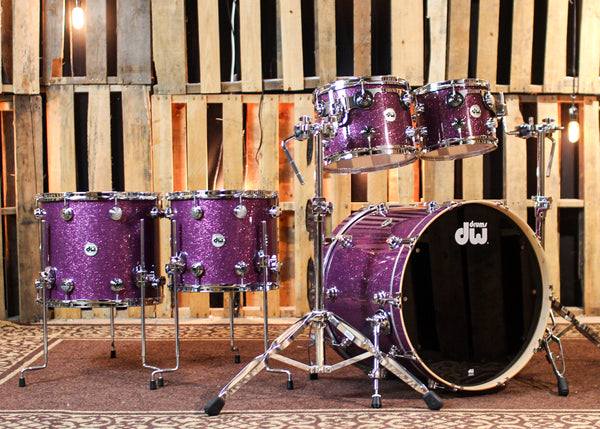 DW Collector's Maple 333 Purple Glass Drum Set - 22,10,12,14,16 - SO#1362723
