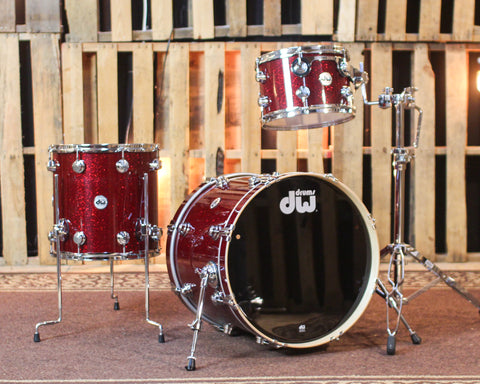 DW Collector's Maple 333 Ruby Glass Drum Set - 16x20,8x12,14x14 - SO#1452227