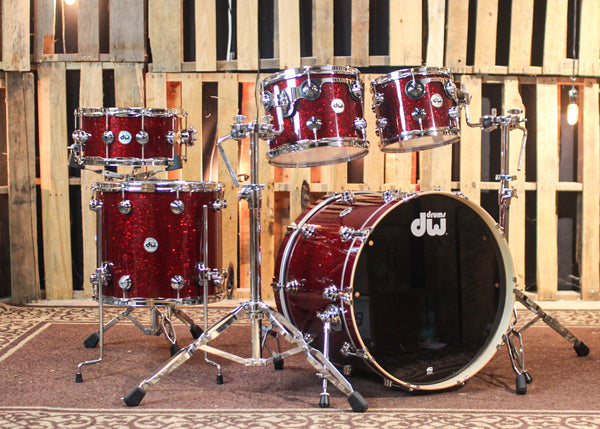 DW Collector's Maple 333 Ruby Glass Drum Set - 22,10,12,16,14sn - SO#1329248