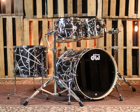 DW Collector's Maple 333 Smoke Glass Contrail Drum Set - 22,10,12,16 - SO#1402662