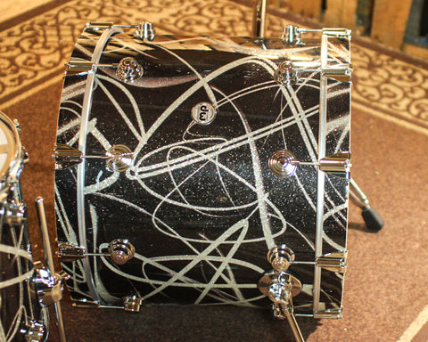 DW Collector's Maple 333 Smoke Glass Contrail Drum Set - 22,10,12,16 - SO#1402662