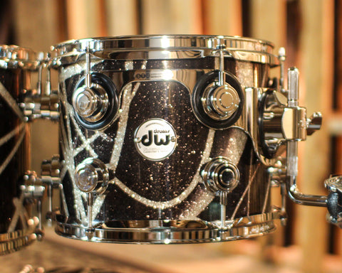 DW Collector's Maple 333 Smoke Glass Contrail Drum Set - 22,10,12,16 - SO#1402662