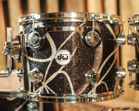 DW Collector's Maple 333 Smoke Glass Contrail Drum Set - 22,10,12,16 - SO#1402662