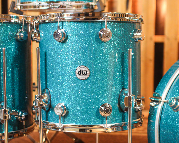 DW Collector's Maple 333 Teal Glass Drum Set - 20,12,14,16,14sn - SO#1429990