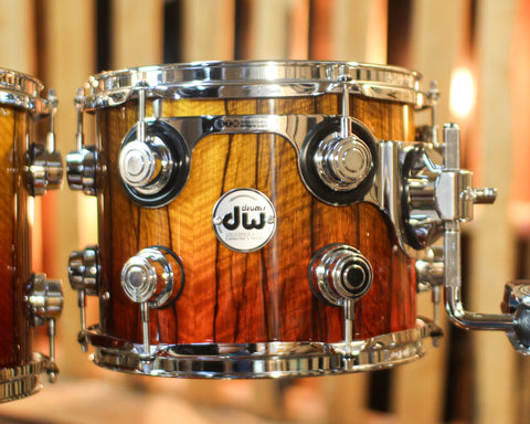 DW Collector's Maple 333 Tequila Sunrise Fade over Black Limba Drum Set - 22,10,12,14,16 - SO#1430088