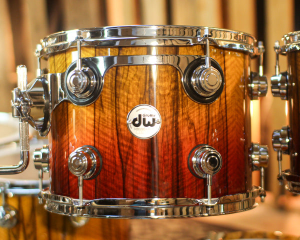 DW Collector's Maple 333 Tequila Sunrise Fade over Black Limba Drum Set - 22,10,12,14,16 - SO#1430088