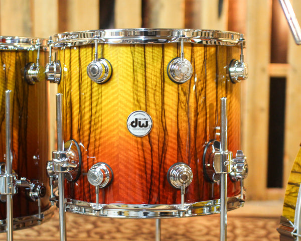 DW Collector's Maple 333 Tequila Sunrise Fade over Black Limba Drum Set - 22,10,12,14,16 - SO#1430088