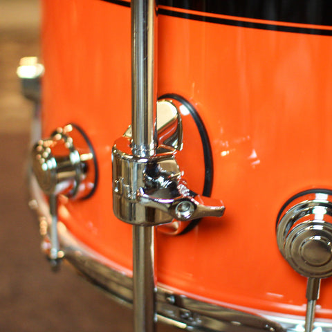 DW Collector's Maple Mahogany Hugger Orange w/ Black Rally Stripe Drum Set - 22,8,10,12,14,16 - SO#1416894