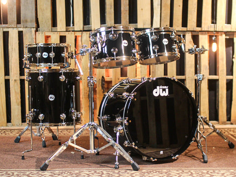 DW Collector's Maple Mahogany Piano Black Lacquer Drum Set - 22,12,13,16 - SO#1357433