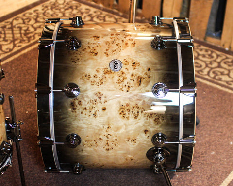 DW Collector's Maple Mahogany Candy Black Burst over Mapa Burl Drum Set - 22,8,10,12,14,16 - SO#1388746